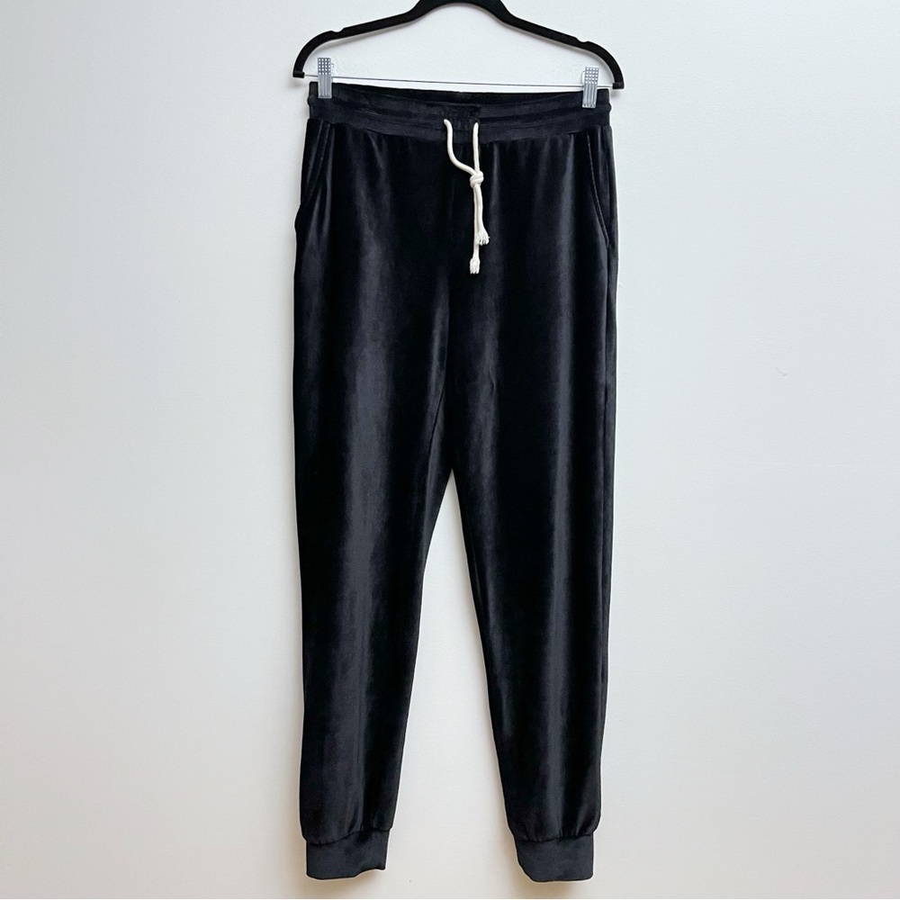 Alter’d State Black Ribbed Velour Jogger Athleisure Loungewear Pants Large